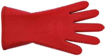 Starfrit Silicone 5-Finger Oven Mitt, Non-Slip Grip, Waterproof, 1-pc, Red