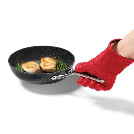 Starfrit Silicone 5-Finger Oven Mitt, Non-Slip Grip, Waterproof, 1-pc, Red