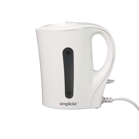 Simplicité Corded Electric Kettle w/ Auto Shut Off, White, 1-L