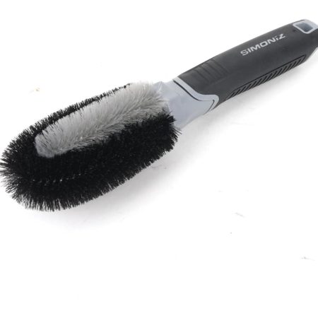 SIMONIZ Platinum Double-Loop Multi-Sided Brush Head Comfort Grip Wheel Cleaning Brush, Black & Grey, 1-pc