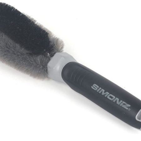 SIMONIZ Platinum Double-Loop Multi-Sided Brush Head Comfort Grip Wheel Cleaning Brush, Black & Grey, 1-pc