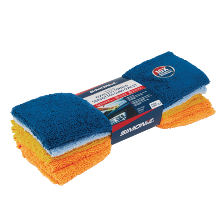 SIMONIZ Microfibre Multi-Purpose Edgeless Towels, 13-3/4 x 13-3/4-in, Multi-colour, 8-pk