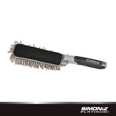 SIMONIZ Platinum Multi-Sided Brush Head Comfort Grip Wheel Cleaning Brush, Black & Grey, 1-pc