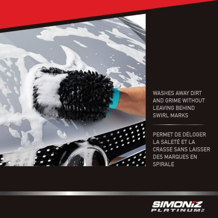 SIMONIZ Platinum Microfibre Chenille Wash Mitt, Black