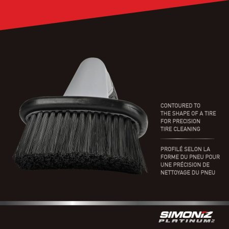 SIMONIZ Platinum Contour Brush Head Tire Brush, Black & Grey, 1-pc