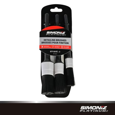 SIMONIZ Platinum Car Wash Multi-Purpose Auto Detailing Brushes, Grey/Black, 3-pc