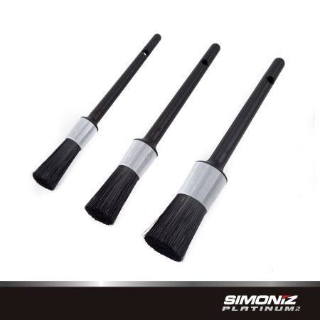 SIMONIZ Platinum Car Wash Multi-Purpose Auto Detailing Brushes, Grey/Black, 3-pc