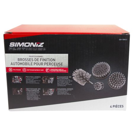 Simoniz Platinum Drill Detailing Brush Accessory Kit, 4-pc