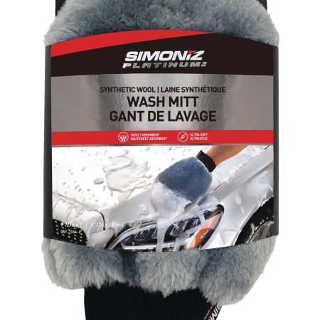 SIMONIZ Platinum Synthetic Wool Wash Mitt, Grey, 1-pc