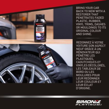 SIMONIZ 2-in-1 Vinyl Plastic Trim Restorer, For Exterior & Interior Auto Surfaces, 473-mL