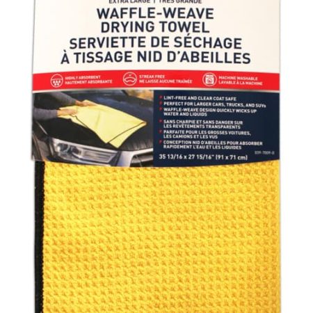 SIMONIZ Extra Large Waffle-Weave Drying Towel, 35-13/16 x 27-15/16-in, Yellow, 1-pc