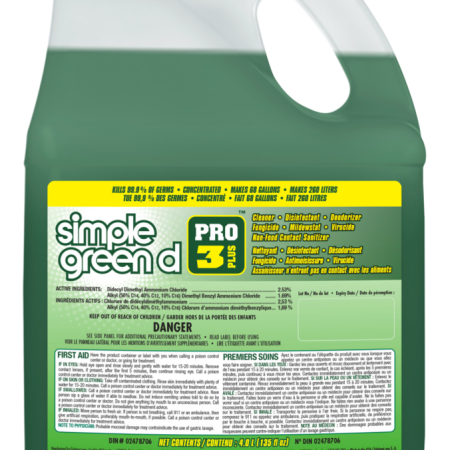 Simple Green Pro 3 Plus One-Step Germicidal Cleaner & Deodorizer, 4-L