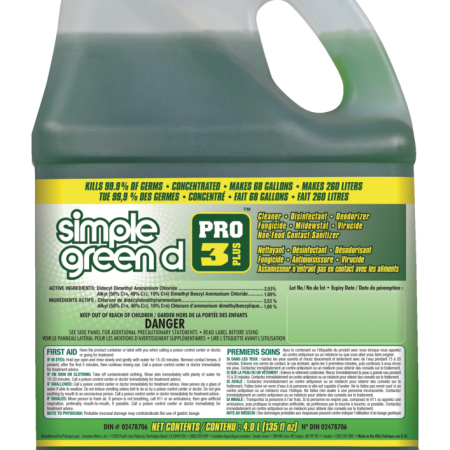 Simple Green Pro 3 Plus One-Step Germicidal Cleaner & Deodorizer, 4-L