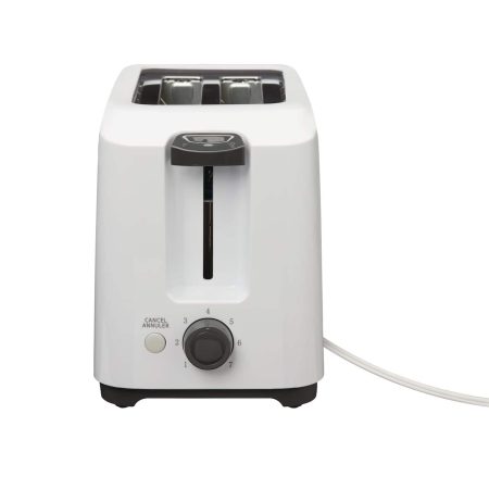 Simplicité Toaster w/ 7 Settings, White, 2-Slices