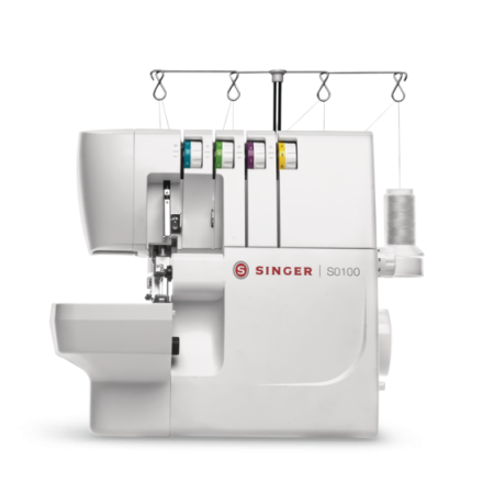 Singer S0100 Serger Sewing Machine with 2/3/4 Thread Stitches with 6 Stitch Types, Accessories Included