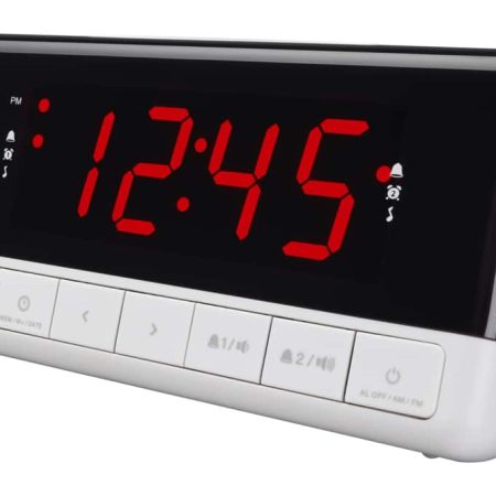 Sky Time Dual Alarm LED Digital AM/FM Clock Radio, 1.2-in