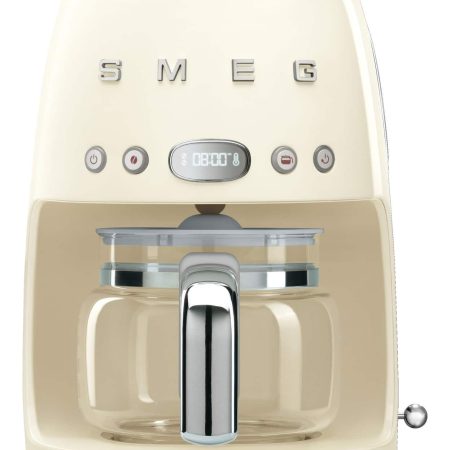 Smeg 50's Style Programmable 10-Cup Drip Coffee Maker, Cream