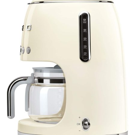 Smeg 50's Style Programmable 10-Cup Drip Coffee Maker, Cream