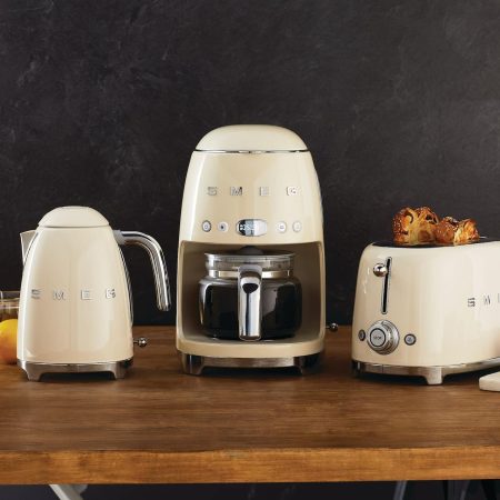 Smeg 50's Style Programmable 10-Cup Drip Coffee Maker, Cream