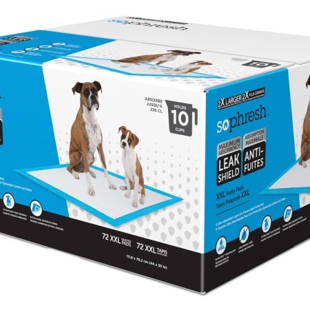 So Phresh Maximum Absorbency Leak Shield XXL Dog Training Pads, 40-in x 30-in, 72-pk