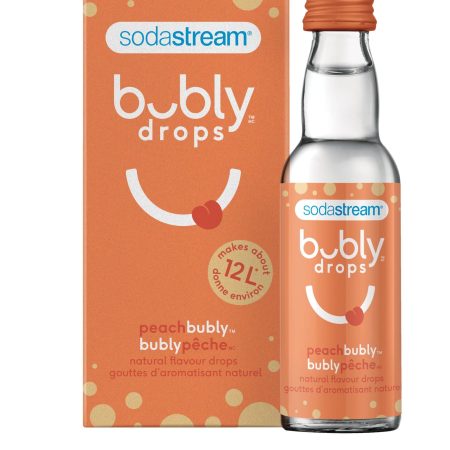 SodaStream Bubly Drops Peach Flavoured Sparkling Drink Mix, 40-mL