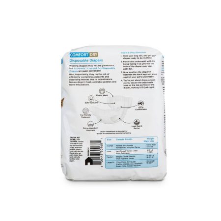 So Phresh Leak Guard Disposable Dog Diapers, Adjustable Fit, Assorted Sizes, 12-pk