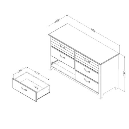 South Shore Ulysses 6-Drawer Double Dresser