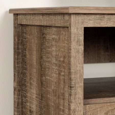 South Shore Exhibit TV Stand with Storage, Weathered Oak