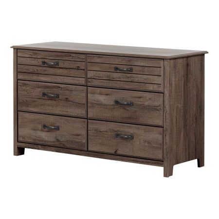 South Shore Ulysses 6-Drawer Double Dresser, Fall Oak