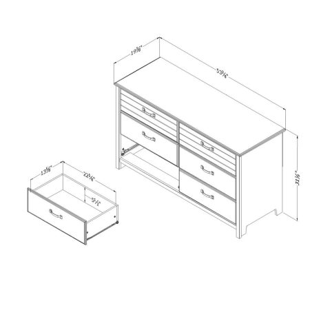 South Shore Ulysses 6-Drawer Double Dresser, Fall Oak