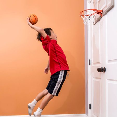 Spalding 180° Arena Slam Jam Pro Over-The-Door Mini Basketball Hoop & Net w/ Ball