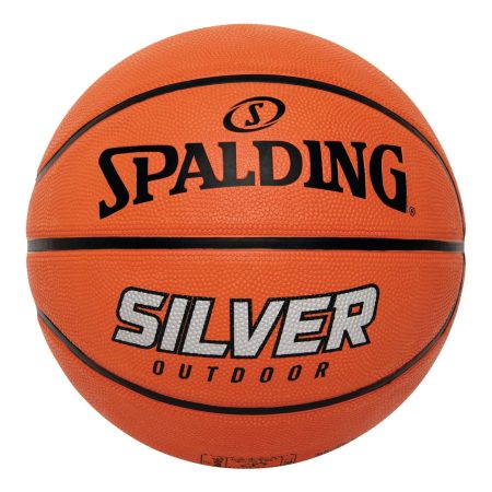 Spalding Silver Outdoor Rubber Basketball, Official Size 7 (29.5-in)