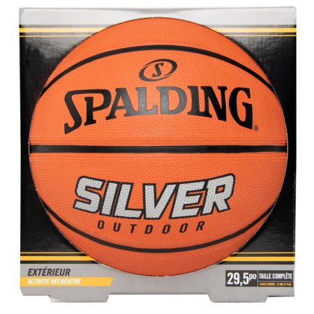 Spalding Silver Outdoor Rubber Basketball, Official Size 7 (29.5-in)