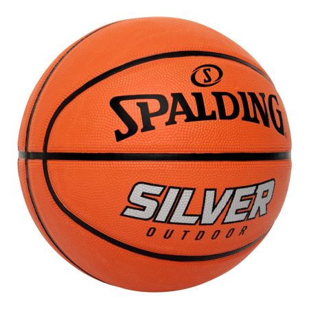 Spalding Silver Outdoor Rubber Basketball, Official Size 7 (29.5-in)