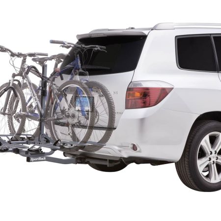 SportRack SR2902LR Crest Deluxe 4-Bike Lock & Tilt Platform Hitch Mount Bike Rack, Fits 2-in Receiver, Granite Grey