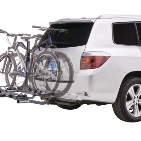 SportRack SR2902LR Crest Deluxe 4-Bike Lock & Tilt Platform Hitch Mount Bike Rack, Fits 2-in Receiver, Granite Grey