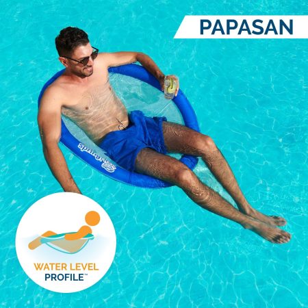 Swimways Spring Float Papasan Round Pool Lounger, Blue