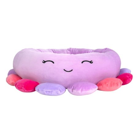 Squishmallows Beula Octopus Round Bolster Pet Bed, 24-in, Purple