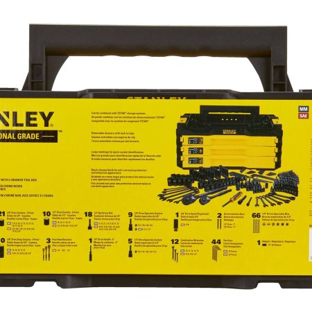 Stanley Professional Grade Black Chrome Socket Set, SAE/Metric, 236-pc