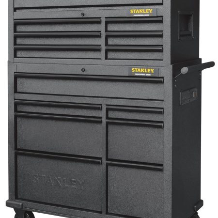 Stanley Rolling Tool Storage Cabinet w/ 7 Drawers, Power Bar w/ USB, Black, 41-in