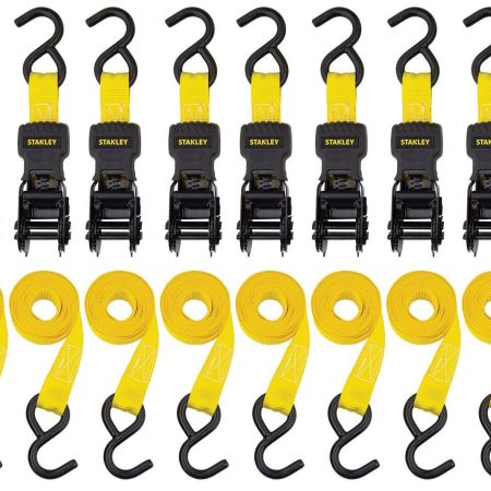 Stanley 1,500-lb Tie Downs, Weatherproof, 10-ft, 8-pk