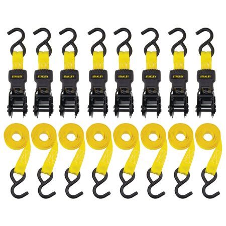 Stanley 1,500-lb Tie Downs, Weatherproof, 10-ft, 8-pk