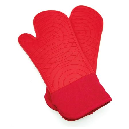 Starfrit 2pc Silicone Oven Mitt Set, Non-Slip Grip, Red