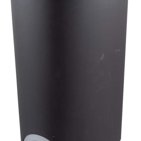 Sterilite Plastic D-Shaped Step Garbage Can with Locking Lid, Black/Grey, 48-L