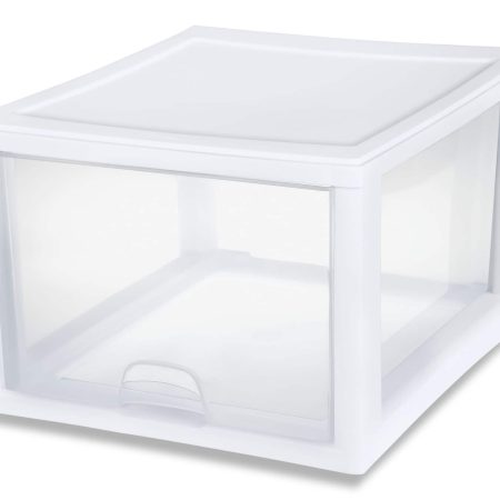 Sterilite Transparent Stackable Large Storage Drawer, 26-L