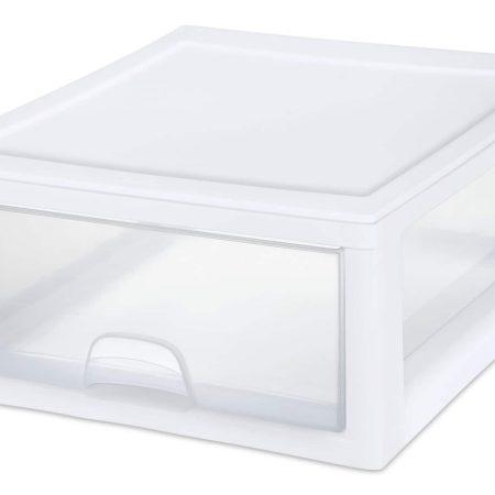 Sterilite Transparent Stackable Small Storage Drawer, 15-L