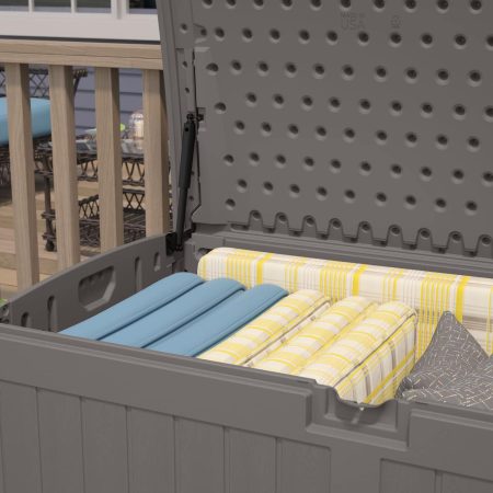 Suncast Resin Outdoor Storage Deck Box, Extra Large, Grey, 200-Gal