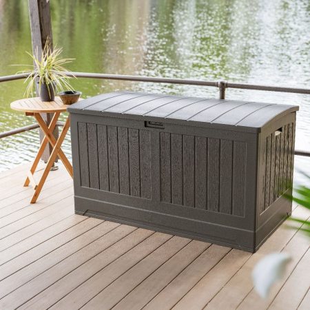 Suncast Resin Outdoor Storage Deck Box, Extra Large, Grey, 200-Gal