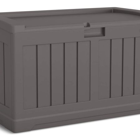 Suncast Resin Outdoor Storage Deck Box, Medium, Brown, 50-Gal