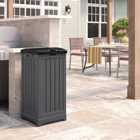 Suncast Trash Hideaway Outdoor Garbage/Trash Refuse Container, 135L